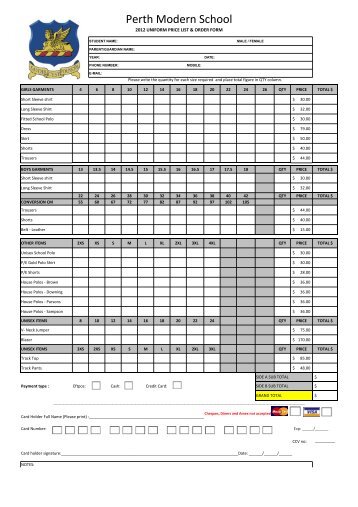 Download the 2012 Perth Modern School Uniform Order form here