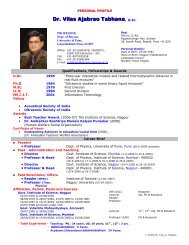 Curriculum Vitae - Department of Physics