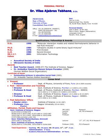 Curriculum Vitae - Department of Physics