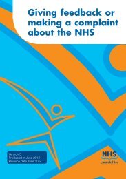 Giving feedback or making a complaint about the ... - NHS Lanarkshire