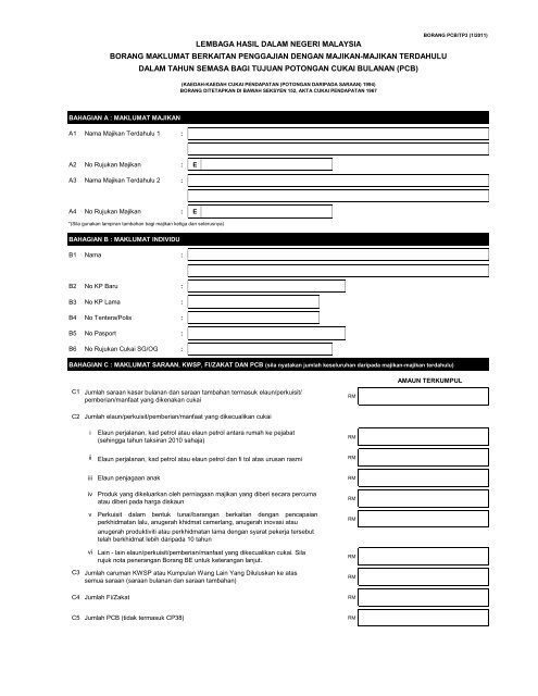 borang pcb/tp3 (1/2011) - Kalkulator PCB Lembaga Hasil Dalam ...