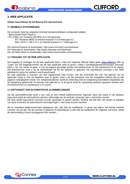Handleiding - CLIFFORD Electronics Benelux