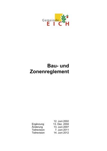 Bau- und Zonenreglement - Eich