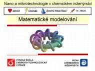 Modelování - Vysoká škola chemicko-technologická v Praze