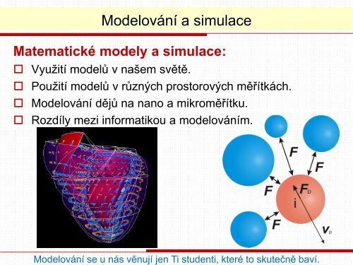 Modelování - Vysoká škola chemicko-technologická v Praze