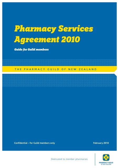 Pharmacy Services Agreement 2010 Guide for Guild members