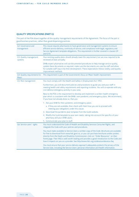 Pharmacy Services Agreement 2010 Guide for Guild members