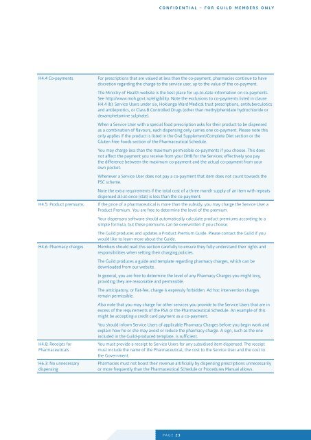 Pharmacy Services Agreement 2010 Guide for Guild members