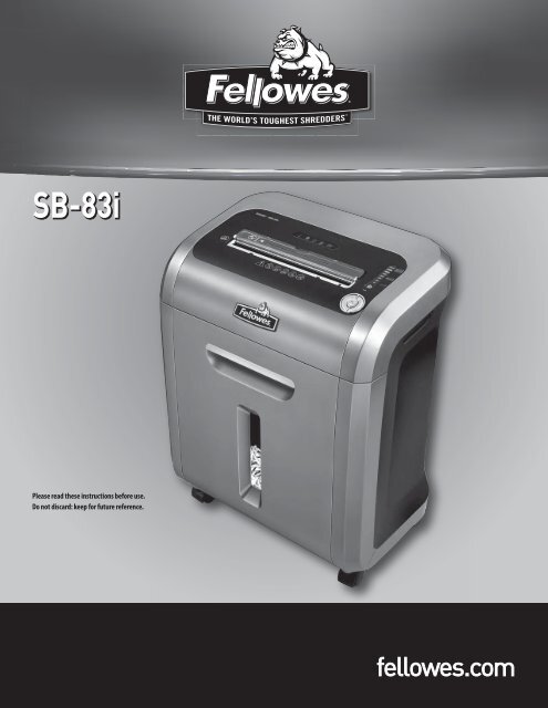 SB-83i Manual-2010 - Fellowes
