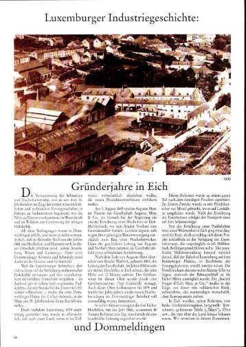 Luxemburger Industriegeschichte: Gründerjahre in Eich - Ons Stad