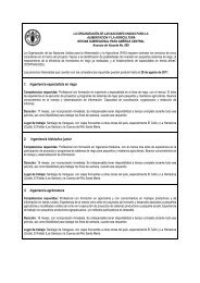 1. Ingeniero/a especialista en riego 2. Ingeniero/a hidrÃ¡ulico junior 3 ...