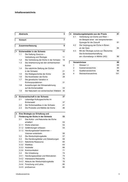 Förderung der Eiche - Schweizer Informationssystem Biodiversität ...