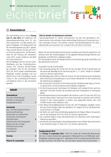 Eicherbrief 07/12 - Gemeinde Eich