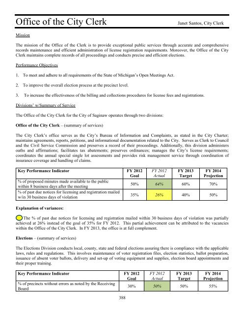 2012-2013 Budget - City of Saginaw MI