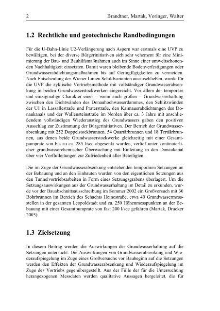Grundwasserabsenkung beim Wiener U-Bahn-Bau - IGT