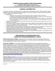 California Nonresident Tuition Exemption Request - California State ...