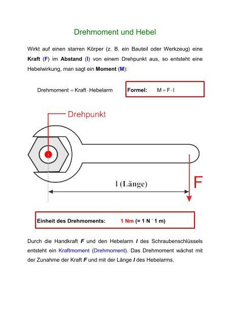 Drehmoment und Hebel