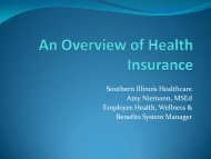 Southern Illinois Healthcare Amy Niemann, MSEd Employee Health ...