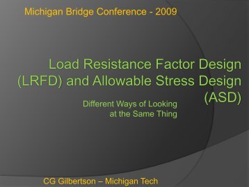 Load Resistance Factor Design (LRFD) and Allowable Stress ...