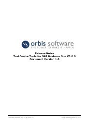 Orbis TaskCentre Release Notes - Orbis Software Ltd