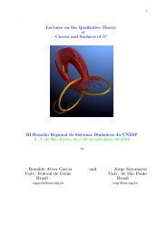 Lectures on the Qualitative Theory Curves and Surfaces of ... - Unesp
