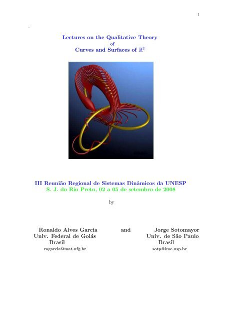 Lectures on the Qualitative Theory Curves and Surfaces of ... - Unesp