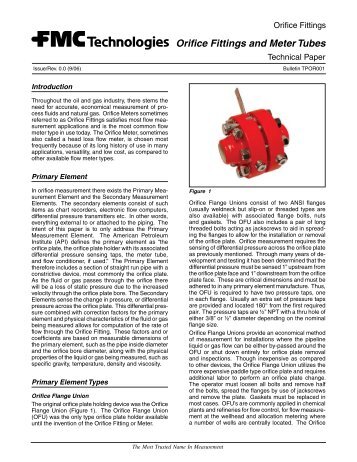 Orifice Fittings and Meter Tubes - Measurement Solutions - FMC ...