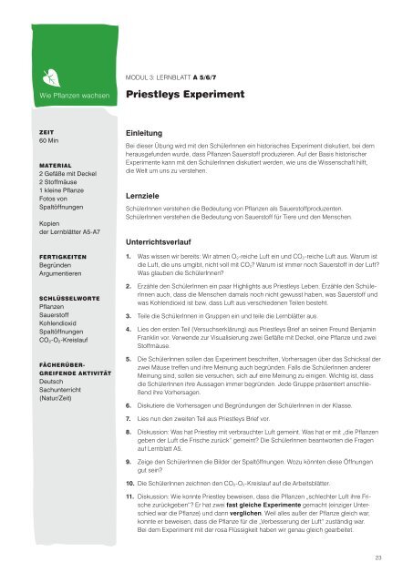 Priestleys experiment - Plantscafe.net