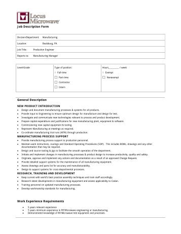 job description form general description work experience codan