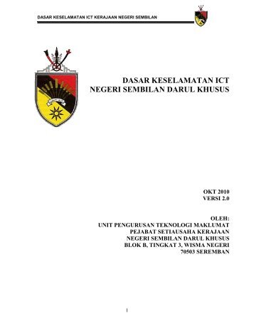 Dasar Keselamatan ICT - Negeri Sembilan