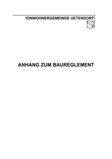 ANHANG ZUM BAUREGLEMENT - Gemeinde Uetendorf