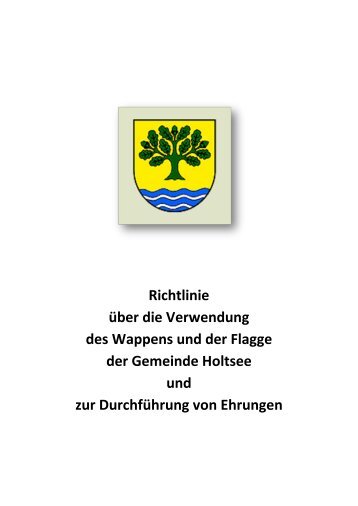 1. Verwendung von Wappen und Flagge - Amt Hüttener Berge