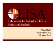 Laboratory for Interdisciplinary Statistical Analysis - LISA - Virginia ...