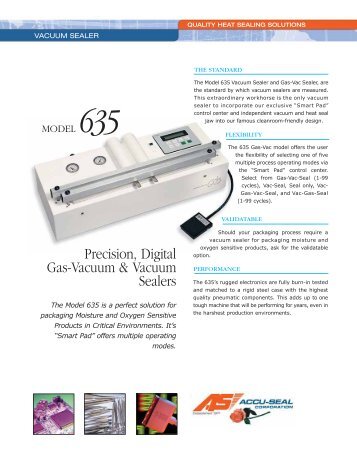 Accu-Seal 635 Vacuum Sealer spec sheet - West Coast Plastics ...