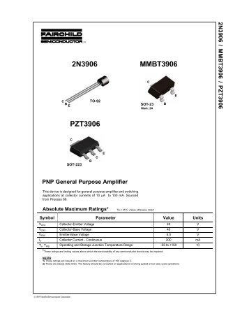 2N3906 PZT3906 MMBT3906 - Solarbotics.net