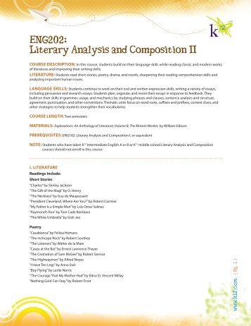 ENG202: Literary Analysis and Composition II - K12.com