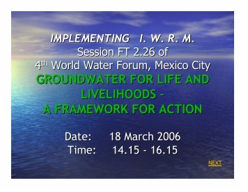 GROUNDWATER FOR LIFE AND LIVELIHOODS ... - Igcp-grownet.org