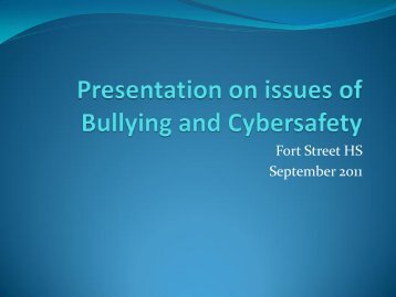 Bullying - Fort Street High School