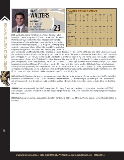 Bio/Record Book - Western Michigan University Athletics Department