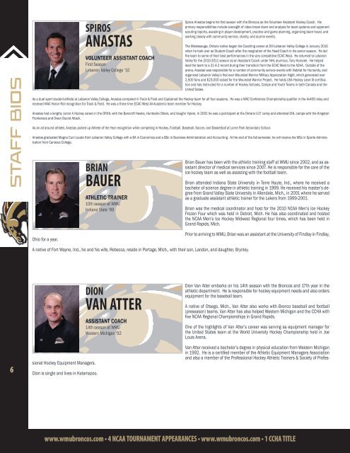 Bio/Record Book - Western Michigan University Athletics Department