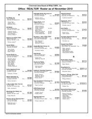 Office / REALTORÂ® Roster as of November 2010 - Cincinnati Area ...