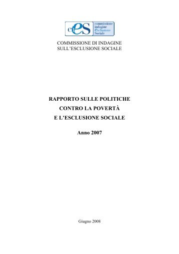 Rapporto Anno 2008 - Ministero del Lavoro e delle Politiche Sociali