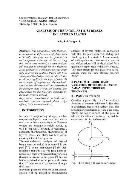 ANALYSIS OF THERMOELASTIC STRESSES IN LAYERED PLATES