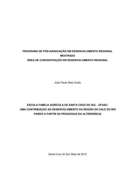 PROGRAMA DE PÓS-GRADUAÇÃO EM DESENVOLVIMENTO ...