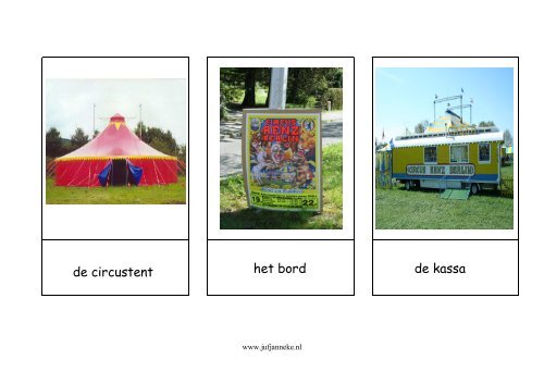 Woordkaarten Circus - Juf Janneke