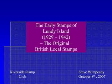 The Early Stamps of Lundy Island (1929 â 1942) â The Original ...