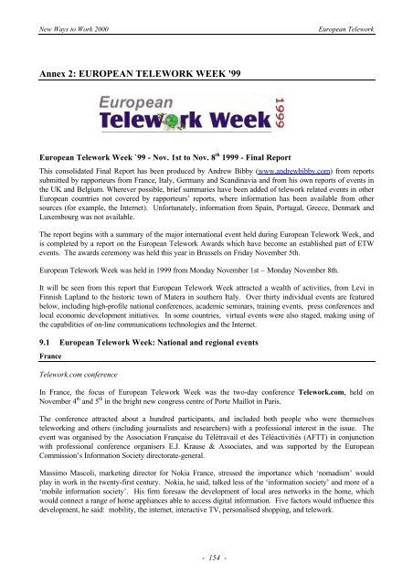 eWORK 2000 - European Telework Week