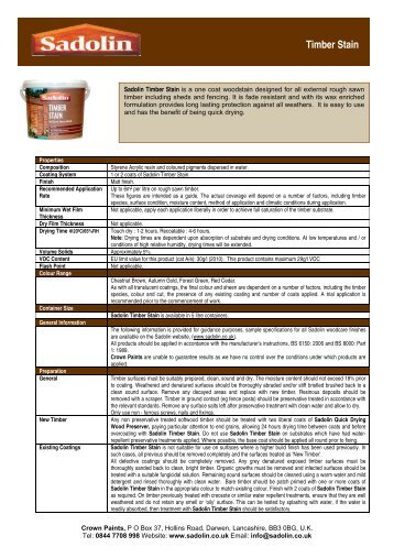 Downloadable data sheet - Woodcare Direct