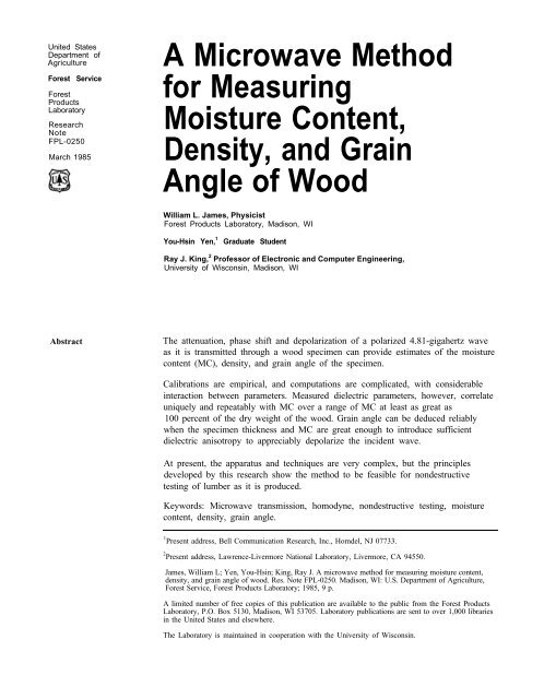 A Microwave Method for Measuring Moisture Content, Density, and ...