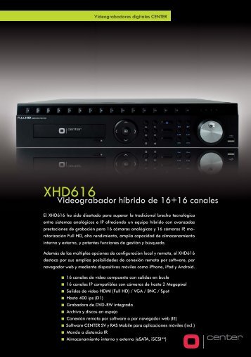 CENTER - XHD616 - Grabador hibrido de 16 canales - CCTV Center